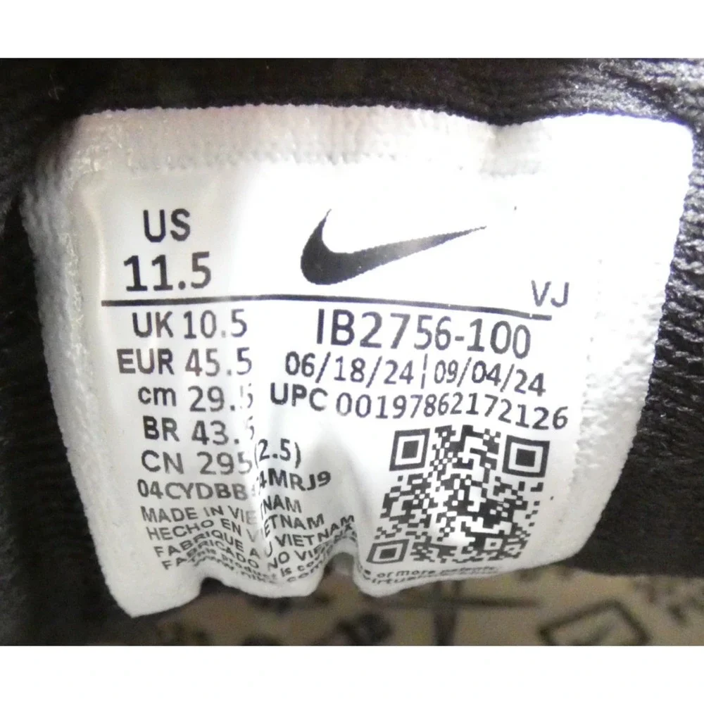 Nike Invincible 3 IB2756-100 Men's 11.5 Running Shoes Black Smoke Gray Sneakers